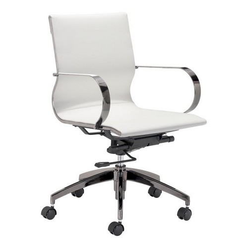 Kano otočná kancelárska stolička z umelej kože biela