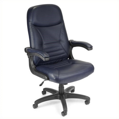 Výkonná kancelárska stolička Mobilearm Navy Leather