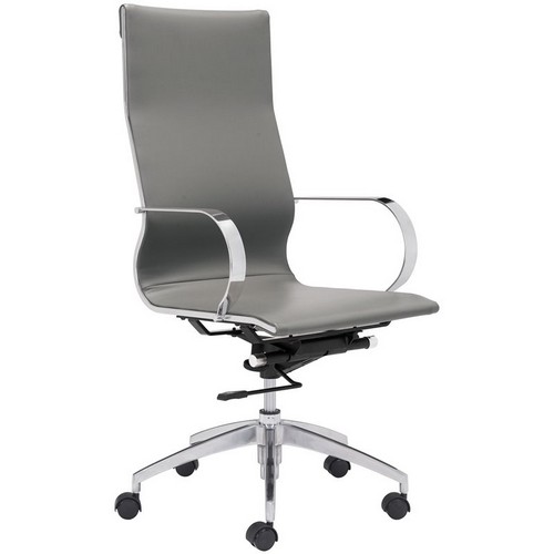 Klzák Otočná kancelárska stolička z umelej kože s vysokým operadlom